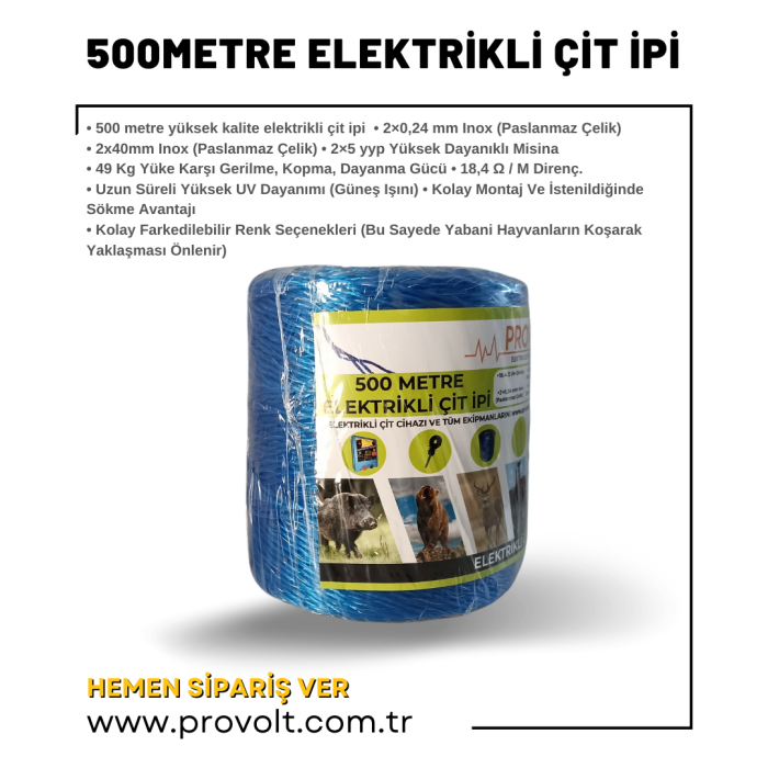 Elektrikli çit ipi 500metre