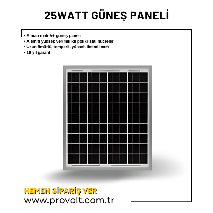 Güneş paneli 25watt